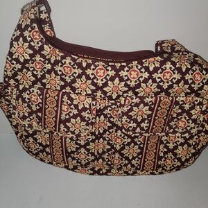 Vera Bradley Burgundy and Yellow Hobo Bag